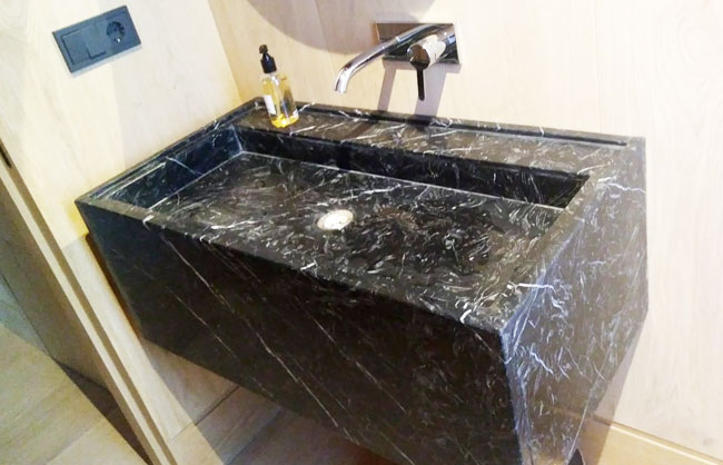 Lavabo de bao mrmol Negro Marquina